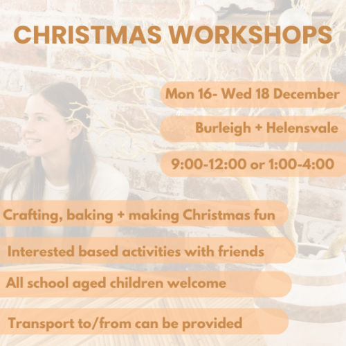 CHRISTMAS WORKSHOP | Burleigh | Monday 16 December 1:00-4:00